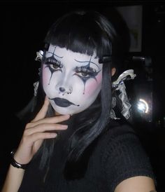 ig makeupxgraves tiktok sixteengravess   #clown #blackandwhite #bows #teethbows Cute Subtle Clown Makeup, Black White And Red Clown Makeup, Clown Alt Makeup, Cute Juggalo Makeup, Cute Clown Makeup Looks, Clown Black And White Makeup, Black And White Clown Makeup Easy, Black And White Jester Makeup