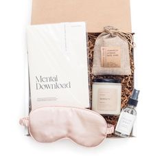 Send some relaxation straight to their door! Practically a spa day in a box, our signature ‘Mellow Mindset’ mailer box not only features high quality bath and body items such as oatmeal bath soak, satin sleep mask, calming pillow spray, a small batch candle, and even a ‘mental download’ journal, but the contents are sourced from small artisan businesses. Send someone self-care and make an impact with your gifting at the same time. Perfect for employee appreciation, conference welcome gifting, an Spa Gift Bag, Oatmeal Bath Soak, Self Care Gift Basket, Wellness Kit, Oatmeal Bath, Pillow Spray, Mailer Box, 5 Gifts, Employee Appreciation