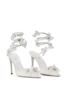 Rene Caovilla Pumps, Renne Caovilla, White Embellished Heels, Iconic Heels, Rene Caovilla Heels, Rene Caovilla Shoes, Bling Heels, Bridal Heels, Rene Caovilla