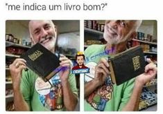 Melhor livro ❤️❤️ Catholic Jokes, Jesus Saves Bro, Christian Jokes, Because He Lives, I Love You God, Memes Status, Christian Humor, Christian Memes, La Girl