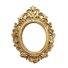 an ornate gold frame on a white background