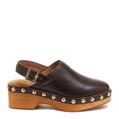 Kelsi Dagger BK® Warehouse Buffalo Slingback Clog Shoe Capsule, Slingback Clogs, Studded Clogs, Clogs Outfit, Hit Different, Brown Accessories, Clog Boots, Platform Clogs, Clog Heels