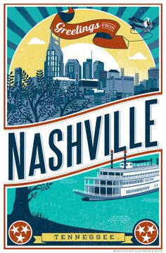 a poster with the words nashville on it