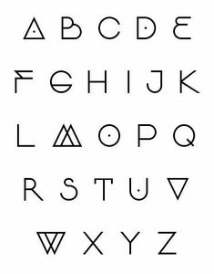 the alphabet is shown in black and white