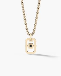 LA PAZ Pendant in Gold with 0.10ct Black Diamonds Luxury Metal Square Pendant Jewelry, Gunmetal Jewelry, Black Diamond Chain, Pinky Signet Ring, Black Diamond Bands, Solitaire Diamond Pendant, Jewelry Mens, Platinum Rose Gold, Yellow Gold Wedding Band