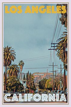 an image of a street with palm trees in the background