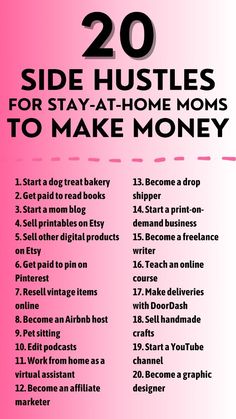 Side Hustles For Women - Make Money From Home As A Stay-At-Home Mom Starting Small Business From Home, Stay At Home Mom Money Making Ideas, How To Make Money As A Stay At Home Mom, What To Sell To Make Money, Online Business Ideas For Women, Ways To Make Money At Home, Quick Money Making Ideas, Business To Start From Home, Businesses To Start From Home