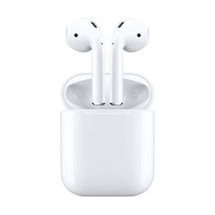 an apple airpods with two headset plugs attached to the back of it