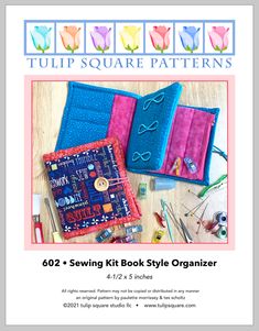 the sewing kit book style organizer is open and ready to be sewn in it