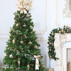 a decorated christmas tree in a living room