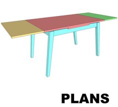 an image of a table with the words plans below it