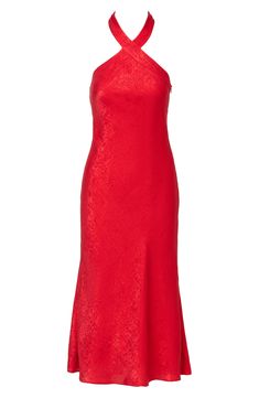 Turn heads at your next event in this shiny cocktail dress designed with a halter neck and flared hem. 53" lenth Hidden side-zip closure Halter neck Sleeveless, with cutaway shoulders Lined 100% polyester Hand wash, dry flat Imported Shiny Cocktail Dress, Red Midi, Red Fits, Flounced Dress, Midi Cocktail Dress, Elegant Red, Dress Home, Red Midi Dress, Pink Midi Dress