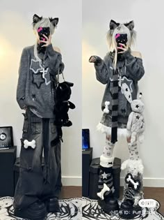 #ootd #fashion #cuteoutfit #ootdfashion Kuro Kawaii Aesthetic Outfits, Harajuku Style Winter Cosplay Outerwear, Genderqueer Fashion, Gay Fashion, Funky Outfits, Alternative Outfits