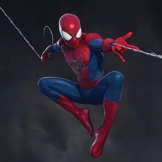 a spider - man flying through the air with his arms outstretched and legs spread wide