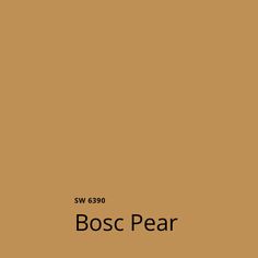 a brown book cover with the words bosc pear written in black and white on it