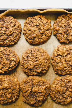 freshly baked cookies in a baking pan ready to be eaten