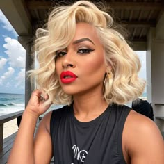 Wavy Human Hair Wigs, Lace Front Bob Wigs, Lace Front Bob, Hairstyles Pictures, Wigs Short, Short Sassy Hair, 613 Blonde, Sassy Hair, Hair Affair