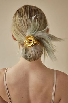 Glossy Knot Pony Cuff | LELET NY Summer Hairstyles, Travel Hairstyles, Hair Knot, Summer Hairstyles For Medium Hair, Simple Chic, Metallic Hair, Girls Hair Accessories, Scrunchie Hairstyles, Hair Accessories For Women