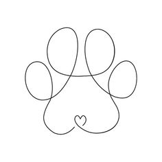 a dog's paw with a heart drawn on it