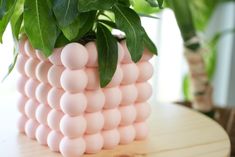 a potted plant sitting on top of a wooden table