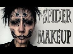 SPIDER Halloween Makeup Tutorial - YouTube Spider Makeup Tutorial, Halloween Spider Makeup, Black Widow Makeup, Spider Mask, Spider Makeup, Makeup Zombie, 3d Spider, Fantasy Make-up, Halloween Make-up Looks