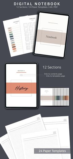 12 Sections Digital Notebook 12 Tab Hyperlinked Goodnotes Notebook Notability  bestfreedigitalplanner #quarantineplanner😋 Digital Notebook Free Download, Aesthetics Notes, Digital Notes Template, Goodnote Planner, Digital Notebook Cover, Ipad Notebook, Goodnotes Notebook, College Notebook, Note Templates