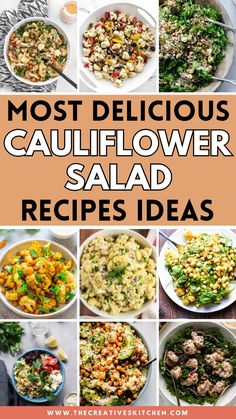 Get inspired by these roasted cauliflower salad recipes that fit into your keto diet! These cold, healthy salads are perfect for those following a low-carb lifestyle, and they pack tons of flavor. With roasted cauliflower, chopped greens, and riced veggies, they're nutritious and delicious. Plus, you'll find variations with broccoli and vegan options for a dish that satisfies any craving or dietary need. Cauliflower Salad Recipes, Salad Recipes Keto, Roasted Cauliflower Salad, Grilled Cauliflower, Raw Cauliflower, Riced Veggies, Fresh Summer Salad, Classic Salad