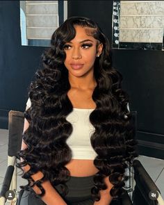 Buss Down Middle Part Straight, Bodywave Hairstyle Ideas, Middle Part Layered Curls, Detroit Curls, Deep Side Part Curly Wig, Tight Wand Curls, 30 Inch Bussdown Middle Part, Bussdown Middle Part, Side Part Wig With Curls