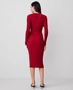 In a flattering ribbed stitch, our belted column sweater dress is every bit as easy as it is elevated. Crew neck. Long raglan sleeves. Same fabric tie belt.,Hit:Hits below the knee,Imported:Imported,Length:42" from shoulder to hem,Fabrication:41% Polyester, 37% Viscose, 22% Nylon,Garment Care:Machine Washable Petite Ribbed Belted Column Sweater Dress by Ann Taylor Size petite - XL Gingham Red Women's Sweater, Dress, Regular, Crew, Neck, Long, Sleeve, Dresses, 41%, Polyester, 37%, Viscose, 22%, N Ann Taylor Petite, Long Sleeve Dresses, Sweater Dresses, Red Sweater, Sleeve Dresses, Petite Dresses, Large Size Dresses, Tie Belt, Raglan Sleeve