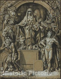 Art Print : Diana of Ephesus as Allegory of Nature, Joseph Werner, c.1733, Vintage Wall Decor : Ancient Goddesses, Mother Goddess, Classic Image, Goddess Art, Historical Characters, Arte Popular, Art Institute Of Chicago, Medieval Art