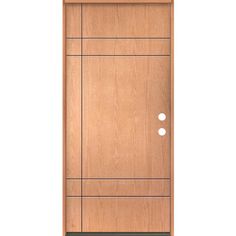 a wooden door with glass panels on the front and side panel, in light wood