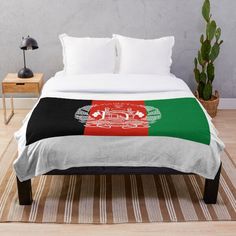 the flag of afghanistan throw blanket