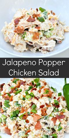 this is an image of jalapeno popper chicken salad on a plate