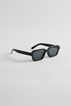 Pascal plastic rectangle sunglasses. Elevated essential sunglasses in a classic rectangle silhouette with UV protection. Content + Care Plastic Wipe clean Imported | Pascal Plastic Rectangle Sunglasses in Black, Men's at Urban Outfitters Male Sunglasses, Men Sun Glasses, Sunglasses Mens, Sunglasses Men, Stylish Sunglasses, Rectangle Sunglasses, Black Fits, Uv Protection, Cleaning Wipes