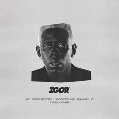 an advertisement for the upcoming album, featuring a man's face in black and white