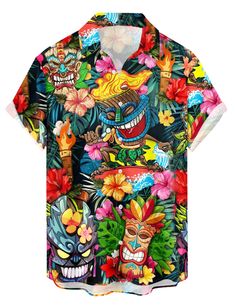 PRICES MAY VARY. 【High Quality Fabric】short sleeve hawaiian shirt men is made of 95% Polyester and Spandex5%. The soft high-quality fabric gives you more comfort. 【Classic Design】This funny hawaiian shirt for men has classic button-down closure & traditional turn-down collar Design. 【Quality Print】Different and unique printed patterns, high-quality Pattern print to make you more outstanding! You'll look gentlemen and handsome when wearing this black short sleeve shirt. 【Occasion & Gifts】This men Pink Hawaiian Shirt, Funny Hawaiian Shirts, Flamingo Shirt, Hawaiian Theme, Black Short Sleeve Shirt, Button Down Short Sleeve, Men's Button Down Shirt, Beach Tops, Mens Hawaiian Shirts