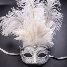 100% Brand New, High Quality Made From Paper Mache, Rhinestones, Glitter, And Feather This Mask Fits Most Adults Comes With Silk Ribbon Ties On 2 Sides To Wear And Keep The Mask In Place On Your Face Usm-M6151-Svwt White Formal Masquerade Mask For Carnival, Elegant White Masquerade Mask For Carnival, Elegant White Masquerade Mask For Mardi Gras, Elegant White Eye Mask, Elegant White Masquerade Mask, White Mardi Gras Masquerade Masks, White Masks For Carnival Party, White Party Masks For Carnival, White Carnival Party Mask