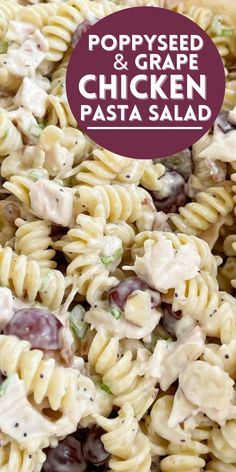 the pasta salad has chicken and olives in it