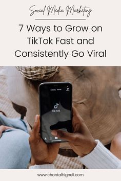 7 ways to grow on TikTok fast and consistently go viral. Person holding phone on TikTok app. Grow On Tiktok, Grow Your Tiktok, Tiktok Growth, Viral On Tiktok, Instagram Words, Growth Strategy, How To Make Shorts, Social Media Tips, Going Crazy