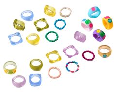 Playful Handmade Multicolor Rings, Chunky Colorful Rings, Chunky Acrylic Rings, Trendy Multicolor Plastic Rings, Chunky Rings Colorful, Rings Acrylic, Thick Rings, Rings Colorful, Resin Square