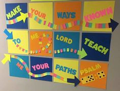 a bulletin board that has some words on it and arrows in different colors with the word, you're your path