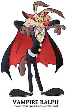 a cartoon character with an evil look on his face and red cape, standing in front of