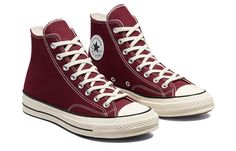 Cherry Red Converse, Converse Colors, Footwear Ideas, Red Converse, Converse Chuck 70, Recycled Canvas, Chuck 70, 15th Birthday, Round Toe Heels