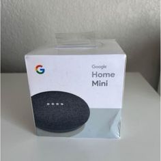 the google home mini is in its box