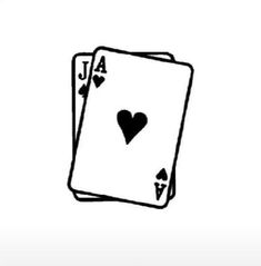 two playing cards with hearts on them and the words jack's in black ink