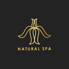 the logo for natural spa, which is located in front of a black background with gold lettering