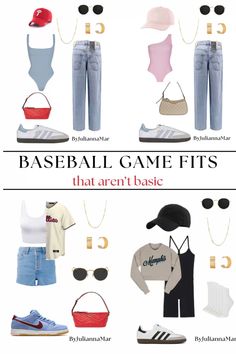 Whether it’s an MLB game, high school, or even t-ball- go to the game in style with these outfits!   baseball game outfits, baseball game fit, ball park outfits, phillies outfit, cute baseball outfits, baseball fan, baseball mom, mlb outfits, mlb game outfits, athletic outfits, jersey outfits, baseball jersey outfits, yankees outfit, padres outfit, college baseball outfit, college game day outfits, game day outfit, baseball cap, baseball shirt, cardinals baseball Atlanta Braves Outfit, Go Phillies, Yankees Outfit, Baseball Mom Outfits, Baseball Jersey Outfit, Basketball Game Outfit