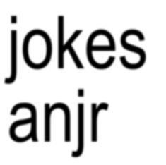 the words jokes anjr are in black and white letters on a white background