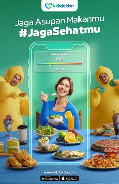 the advertisement for jaga asunan makanmu, which features two people eating food