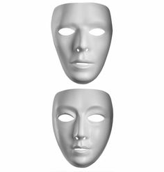 Blank White Face Mask - Man or Woman Plain White Mask, White Masks, Mask Man, Face Mask Men, Plastic Mask, White Face Mask, Masquerade Costumes, White Blank, White Mask